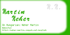 martin neher business card